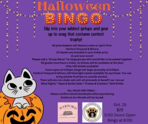 Halloween Bingo in support of The Lyons Paw Rescue @ Harford Vineyard